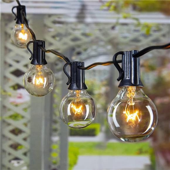 Outdoor String Light 50Feet G40 Globe Patio Lights with 52 Edison Glass Bulbs - Picture 1 of 6